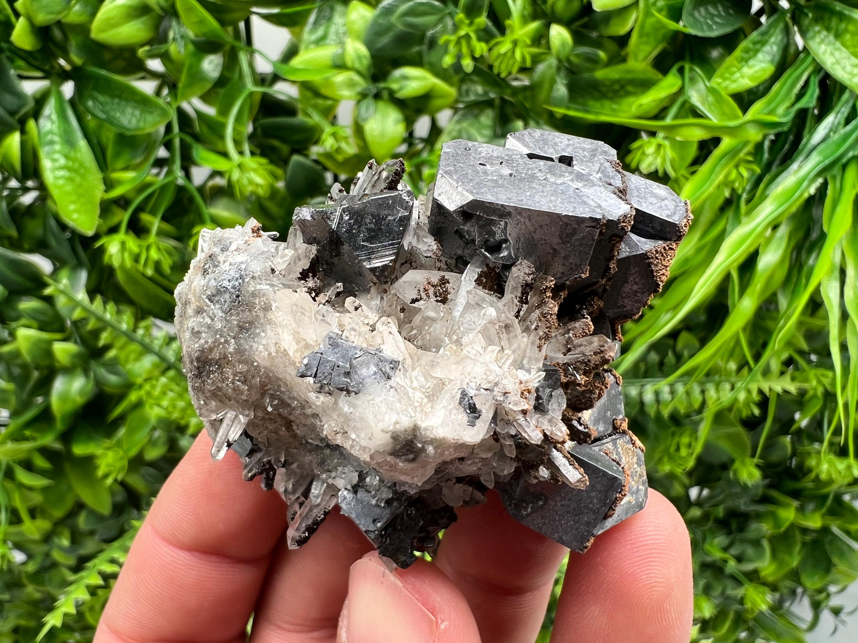 Stunning Galena,Sphalerite on Quartz whit Siderite from 9 th September mine,Madan,Bulgaria,Natural,collectible mineral specimen,home decor