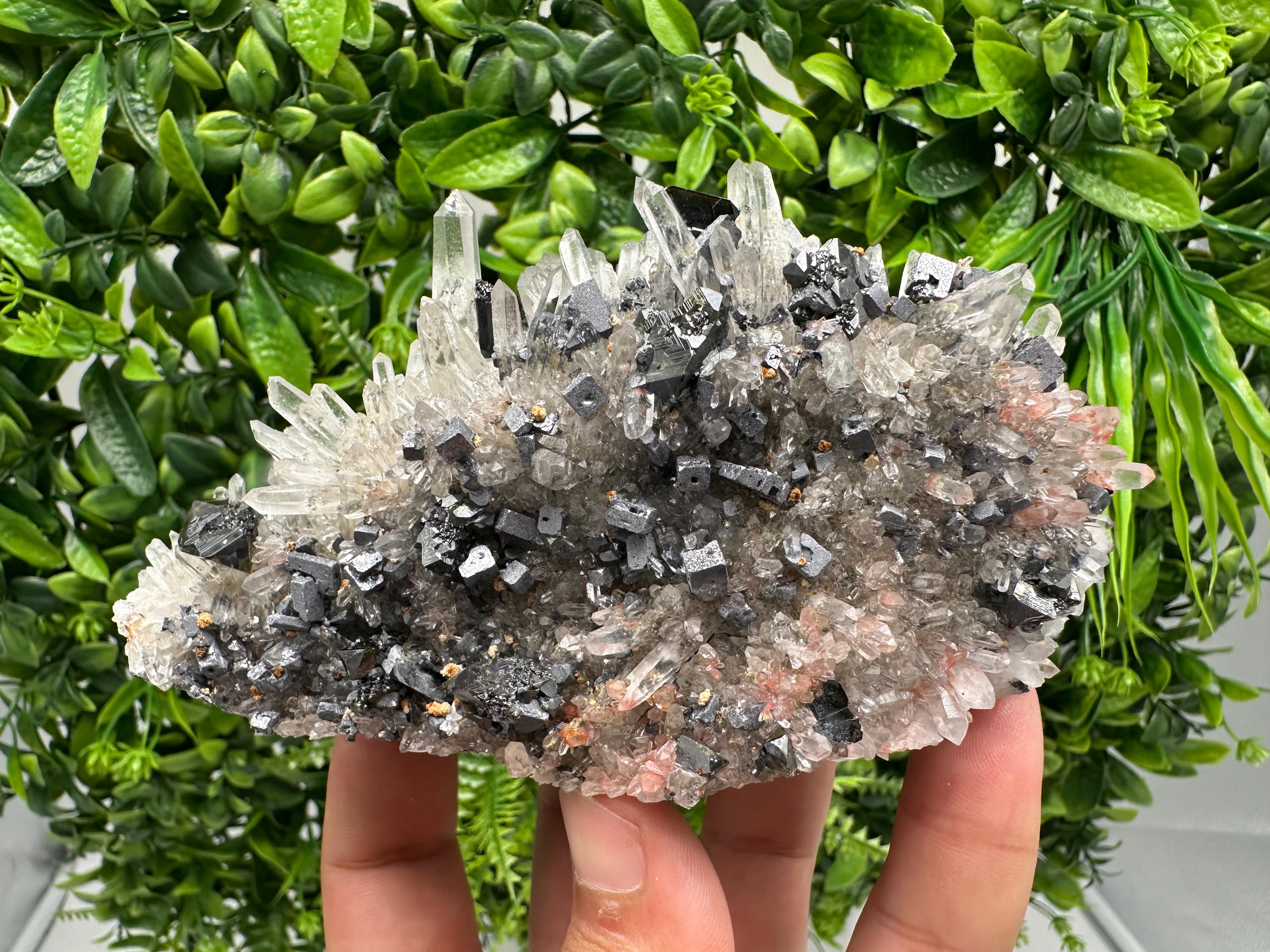 Stunning Quartz whit Galena,Hematite,Iron oxide from 9th September mine,natural,collectible mineral specimen,home decor stone,gift,crystal