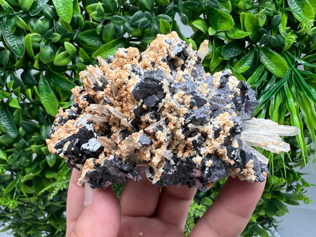 Galena Spinel Law on Quartz with Siderite, Krushev Dol Mine, Bulgaria