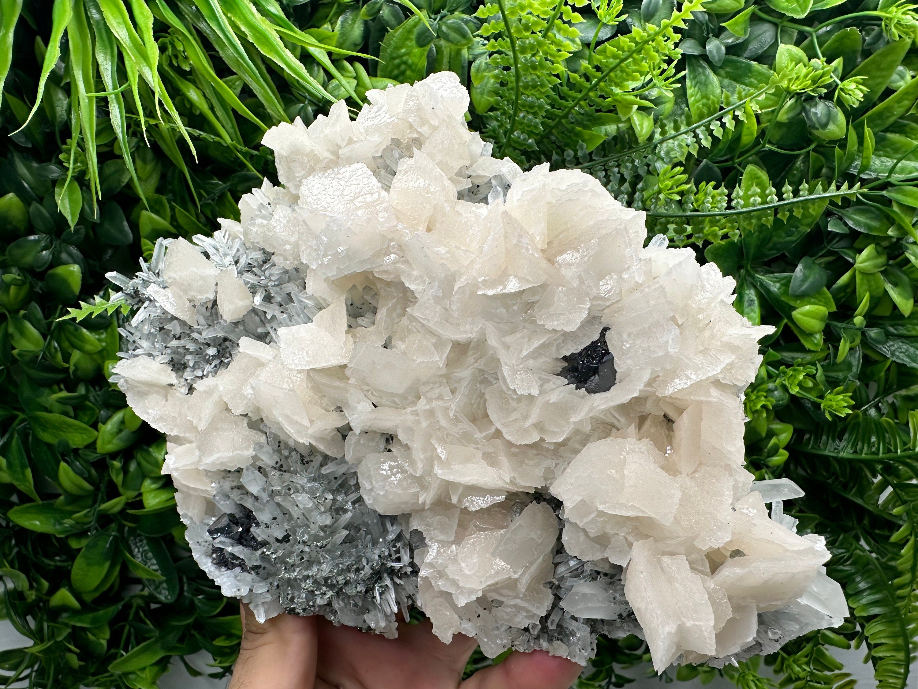 Sphalerite Calcite on Quartz, Borieva Mine Mineral Specimen