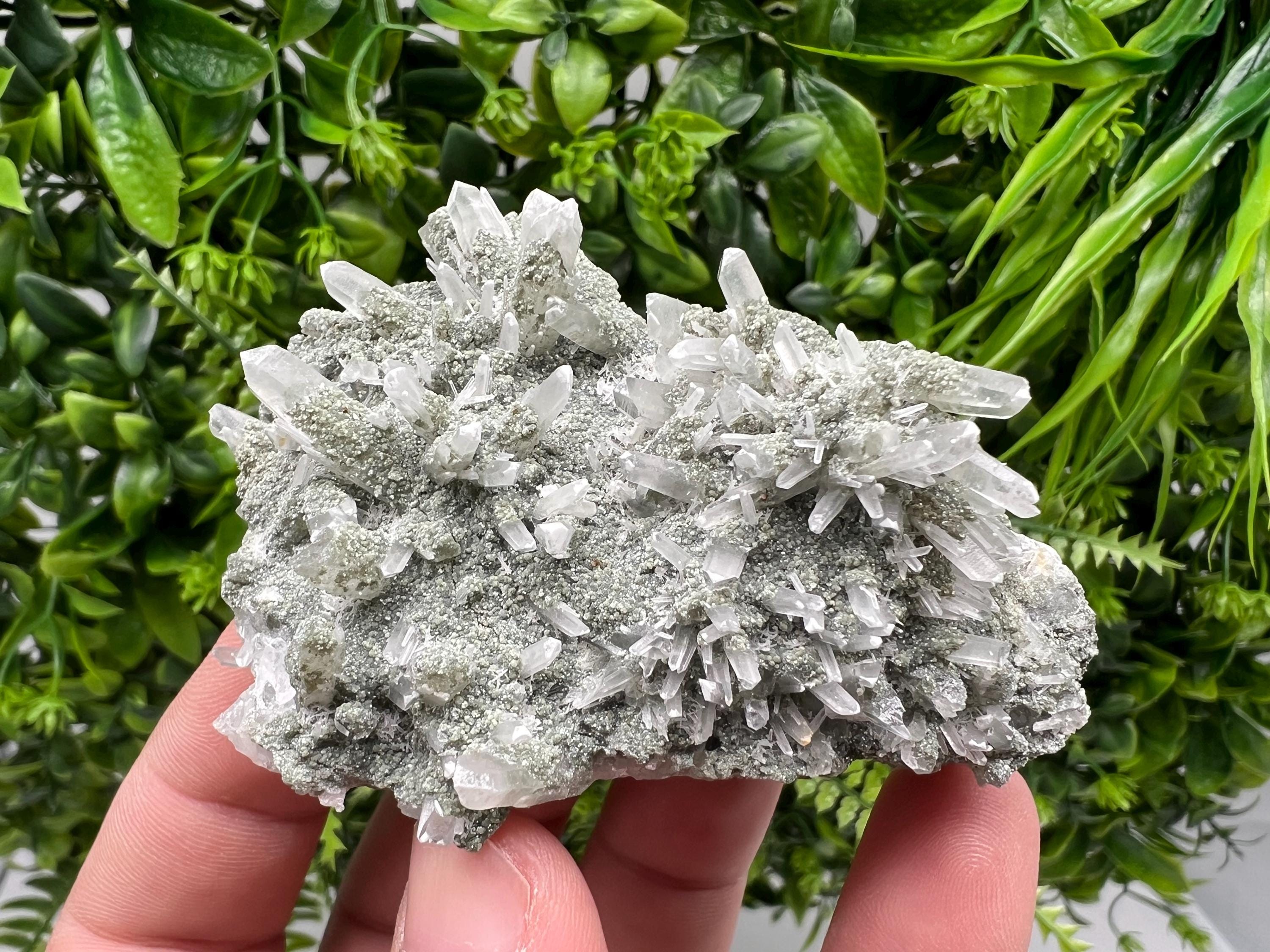 Green Quartz Specimen: Chlorite and Sphalerite Inclusions, Madan Bulgaria