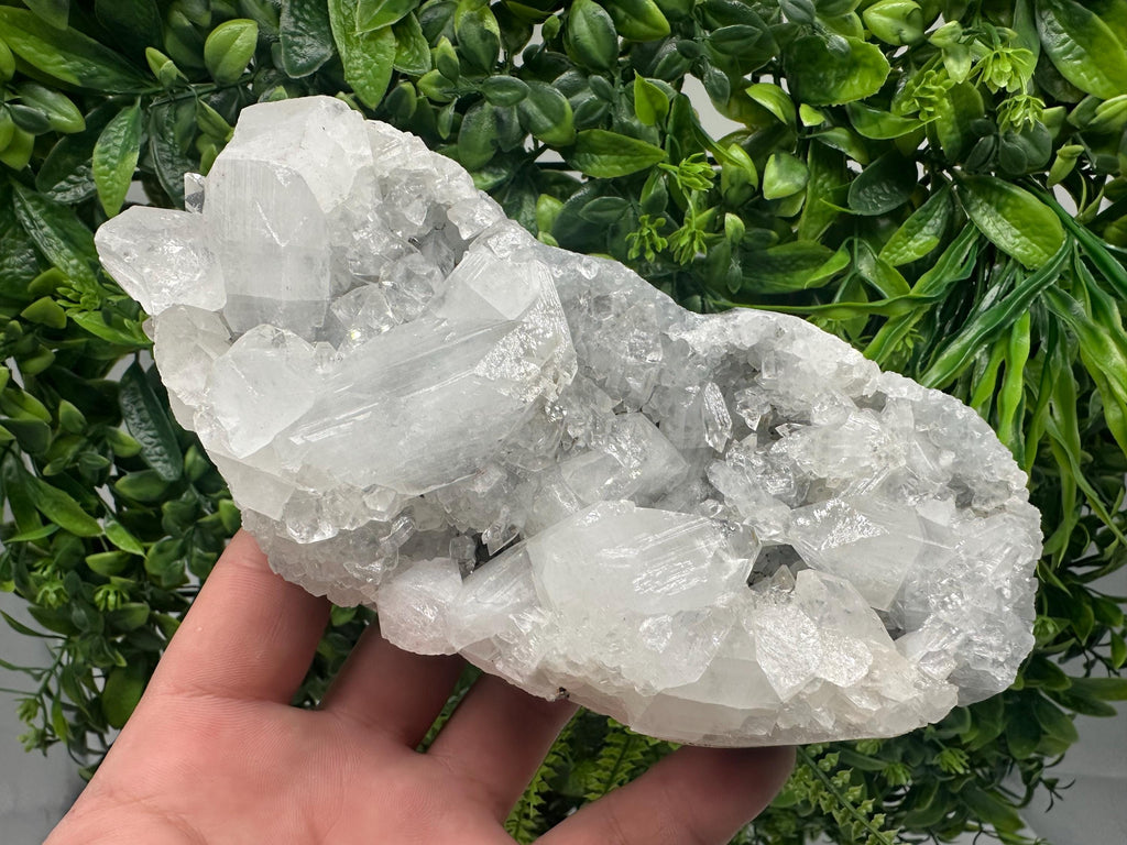 Transparent Apophyllite on Chalcedony, Natural Crystal Mineral Specimen