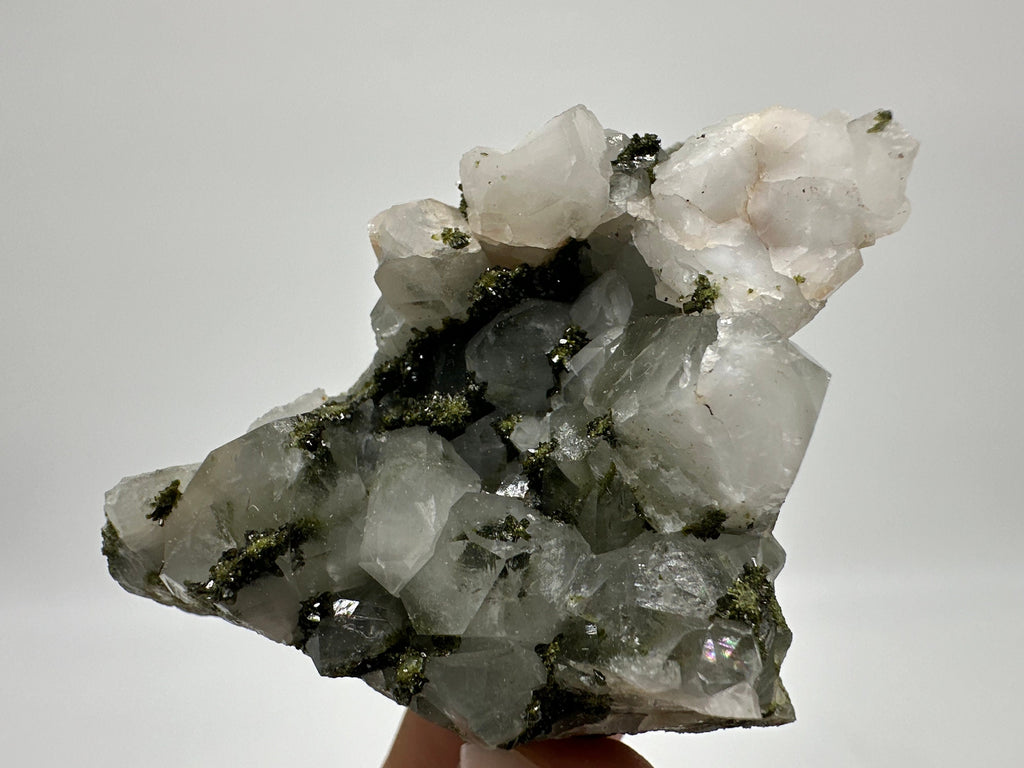 Rainbow Epidote with Quartz, Hakkari Turkey Mineral Specimen (5.5/5.5/3cm)