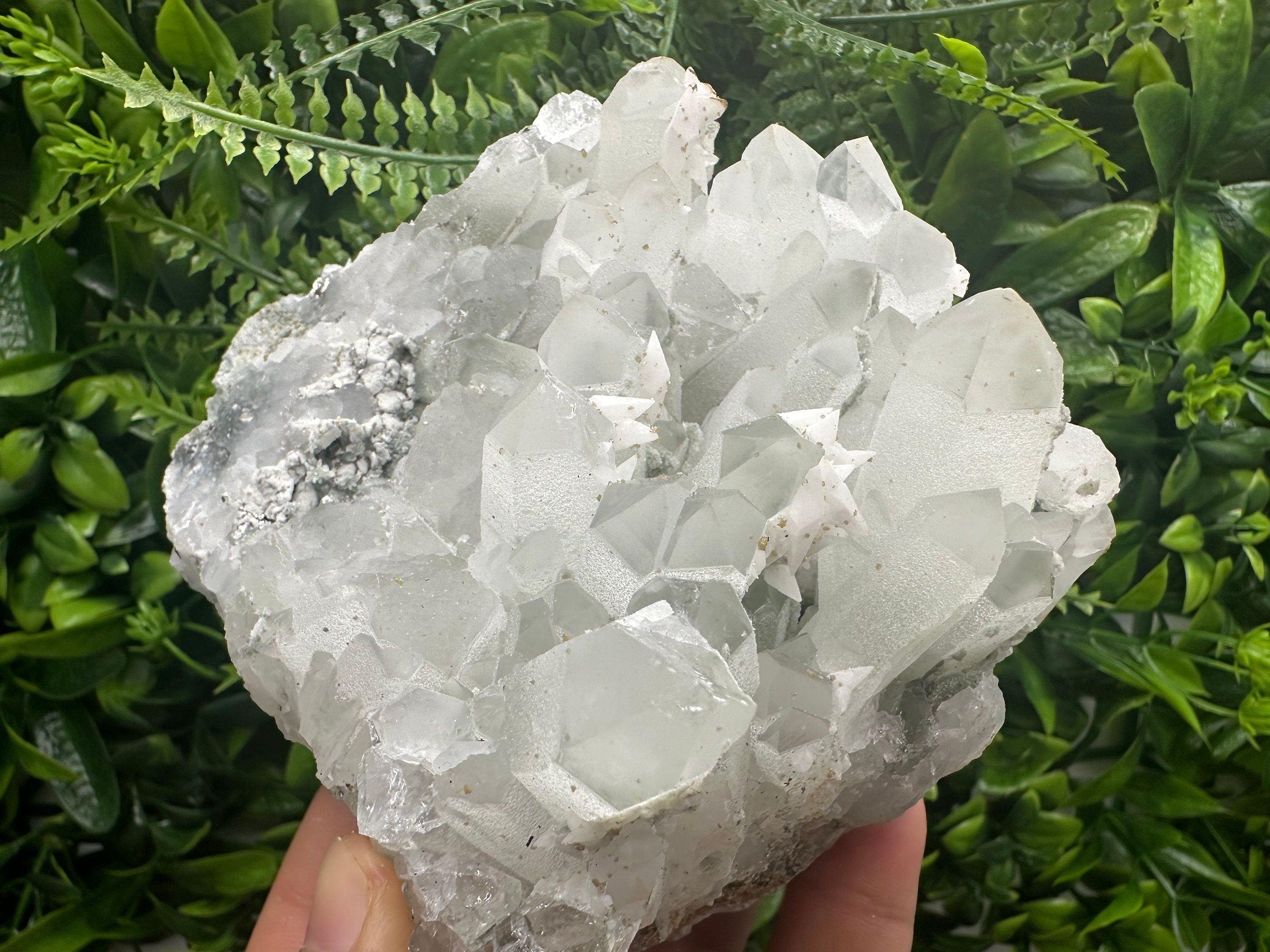 Quartz Cluster with Rhodochrosite, Calcite & Chlorite Inclusions