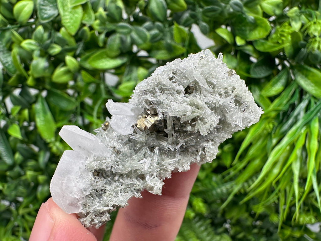 Pyrite on Green Quartz Mineral Specimen, Borieva Mine