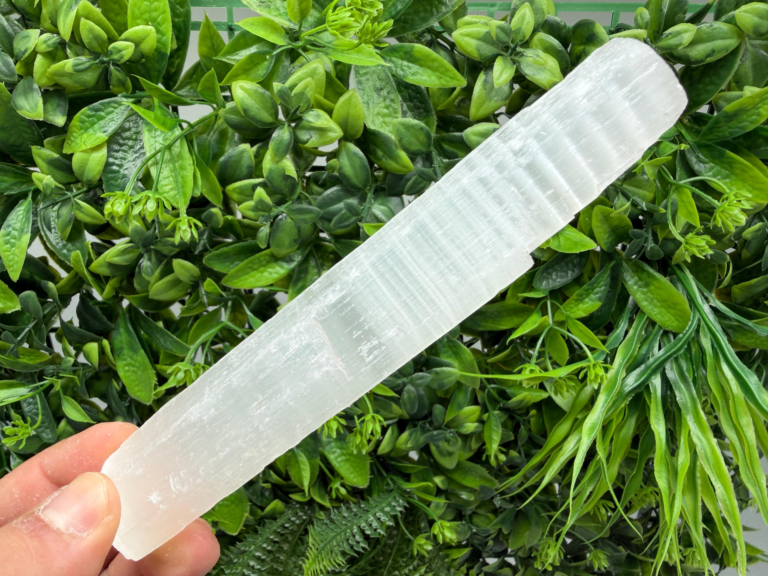 Large Raw Selenite Wand: Crystal Healing & Charging (15cm)