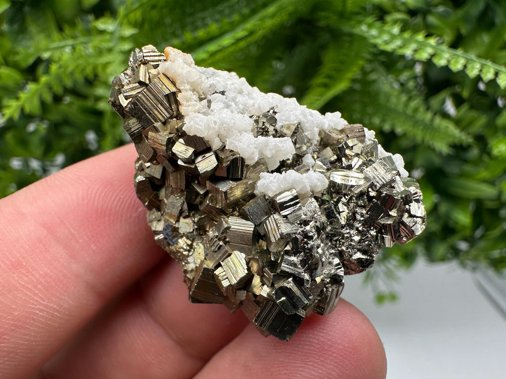 Rainbow Pyrite with Calcite, Natural Minerals Souvenir, Bulgaria