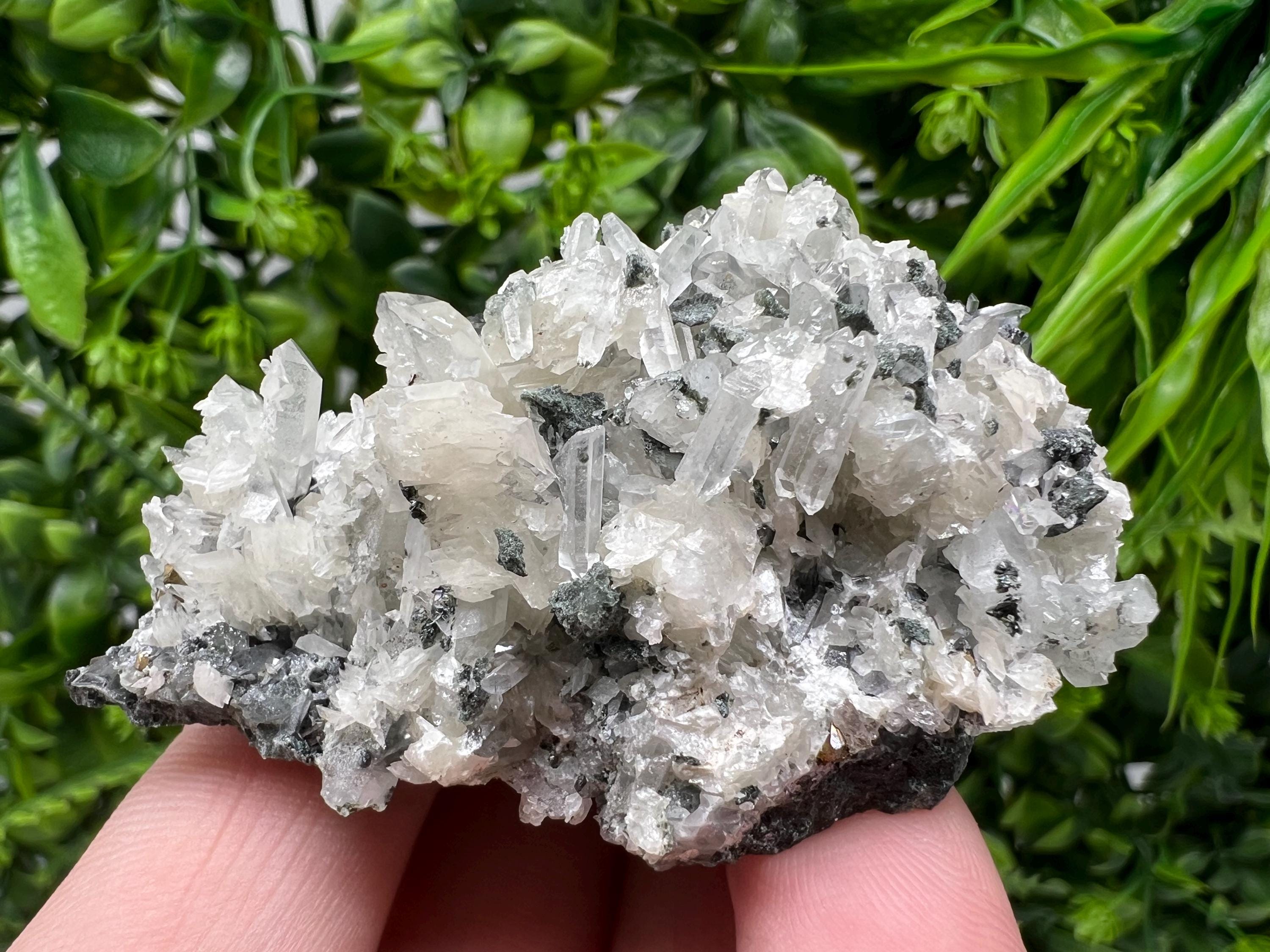 Calcite on Quartz Specimen: Borieva Mine, Bulgaria