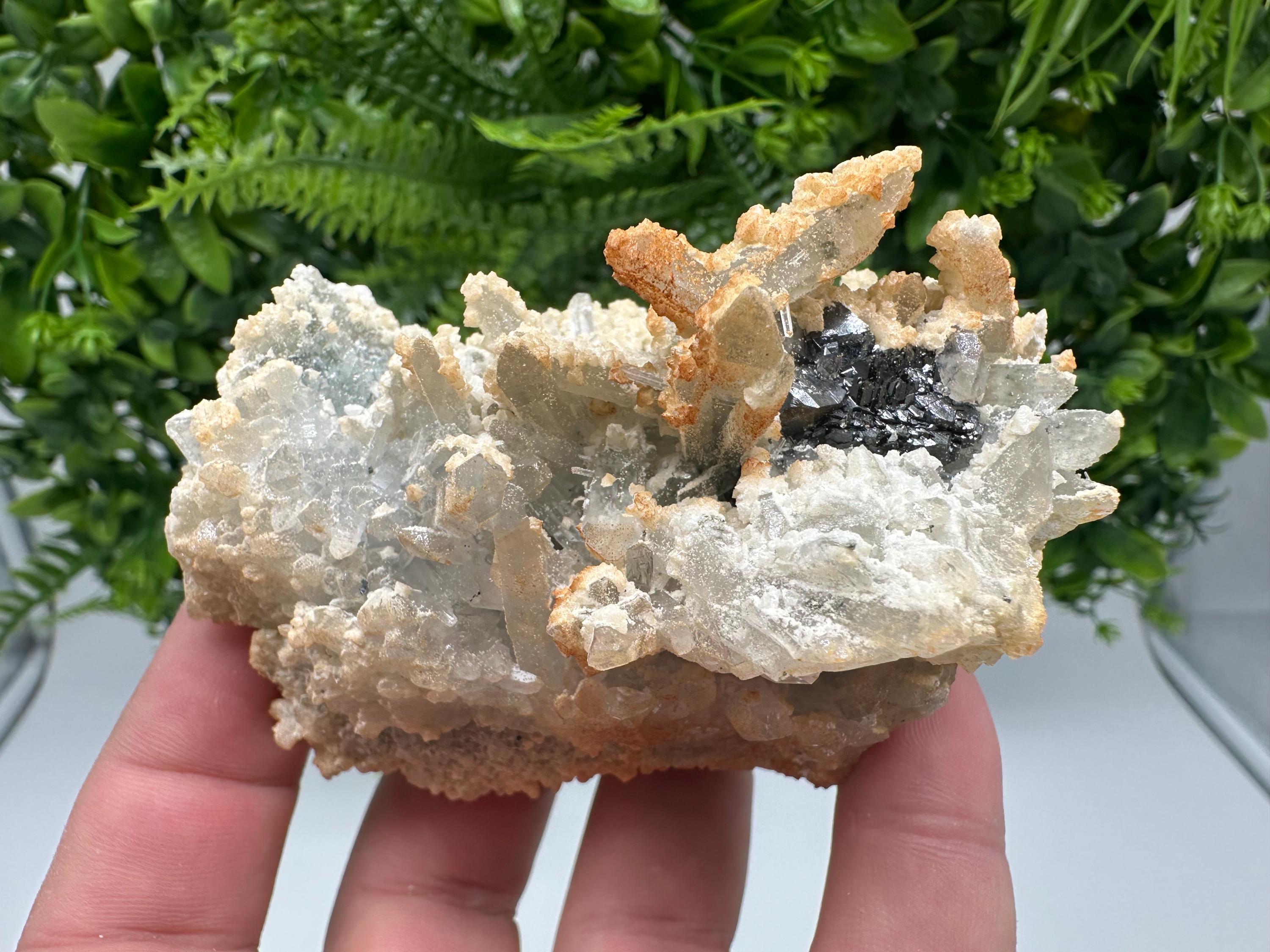 Quartz Calcite Sphalerite Mineral Specimen: Madan Bulgaria Home Decor Stone