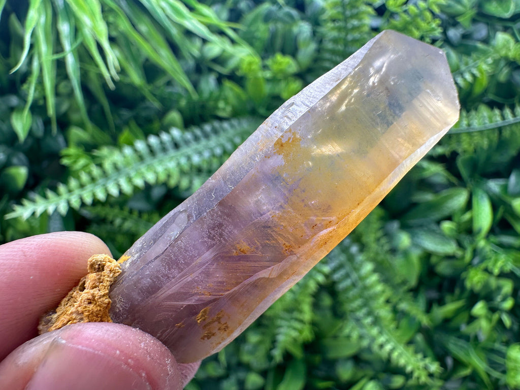Phantom Amethyst Crystal with Cerusite, Bulgaria Mineral Specimen