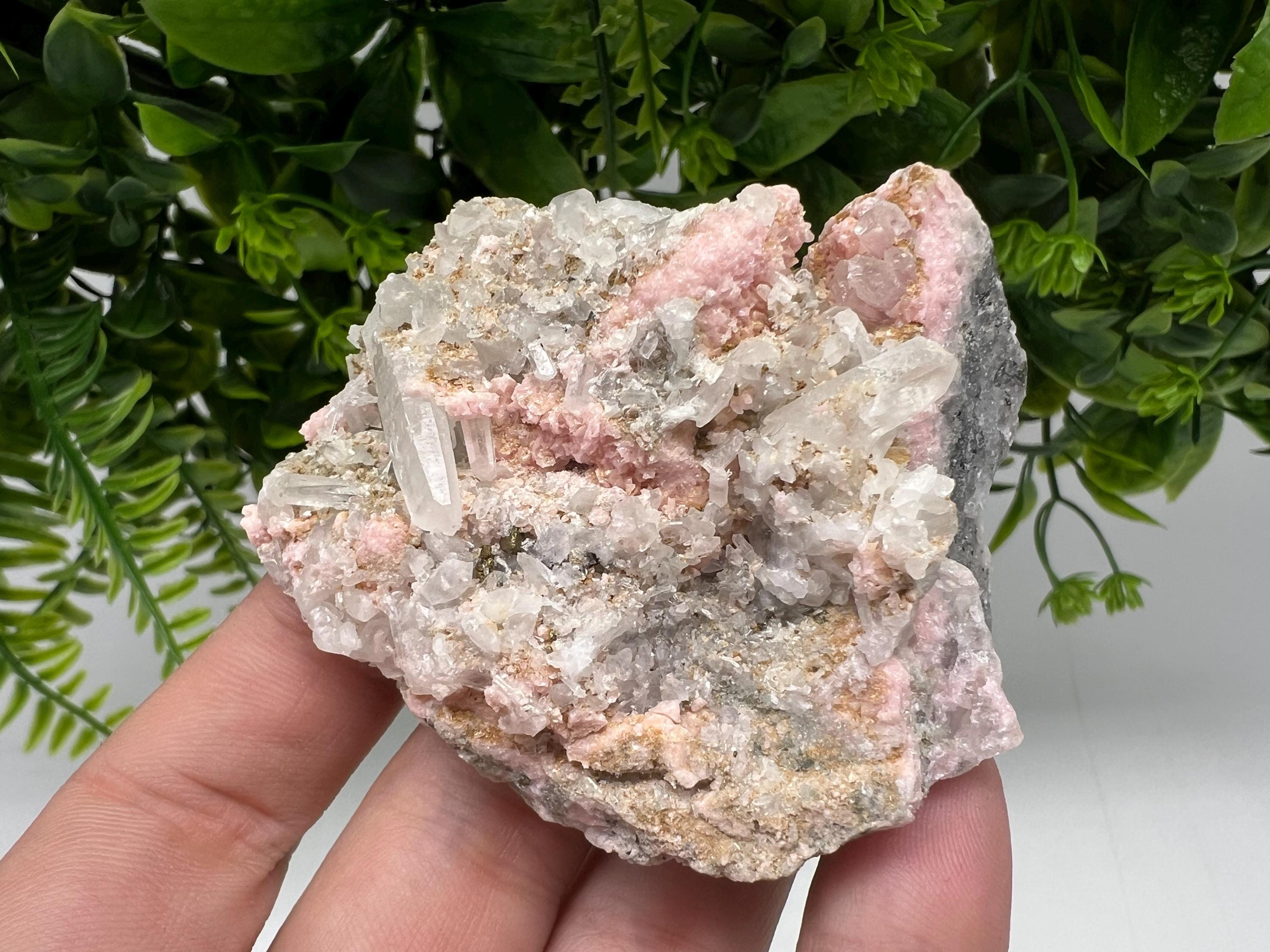 Beautiful Rhodochrosite perfect pink colour Starnica Mine Davidcovo Bulgaria natural minerals souvenir crystal gift home decor stone gift