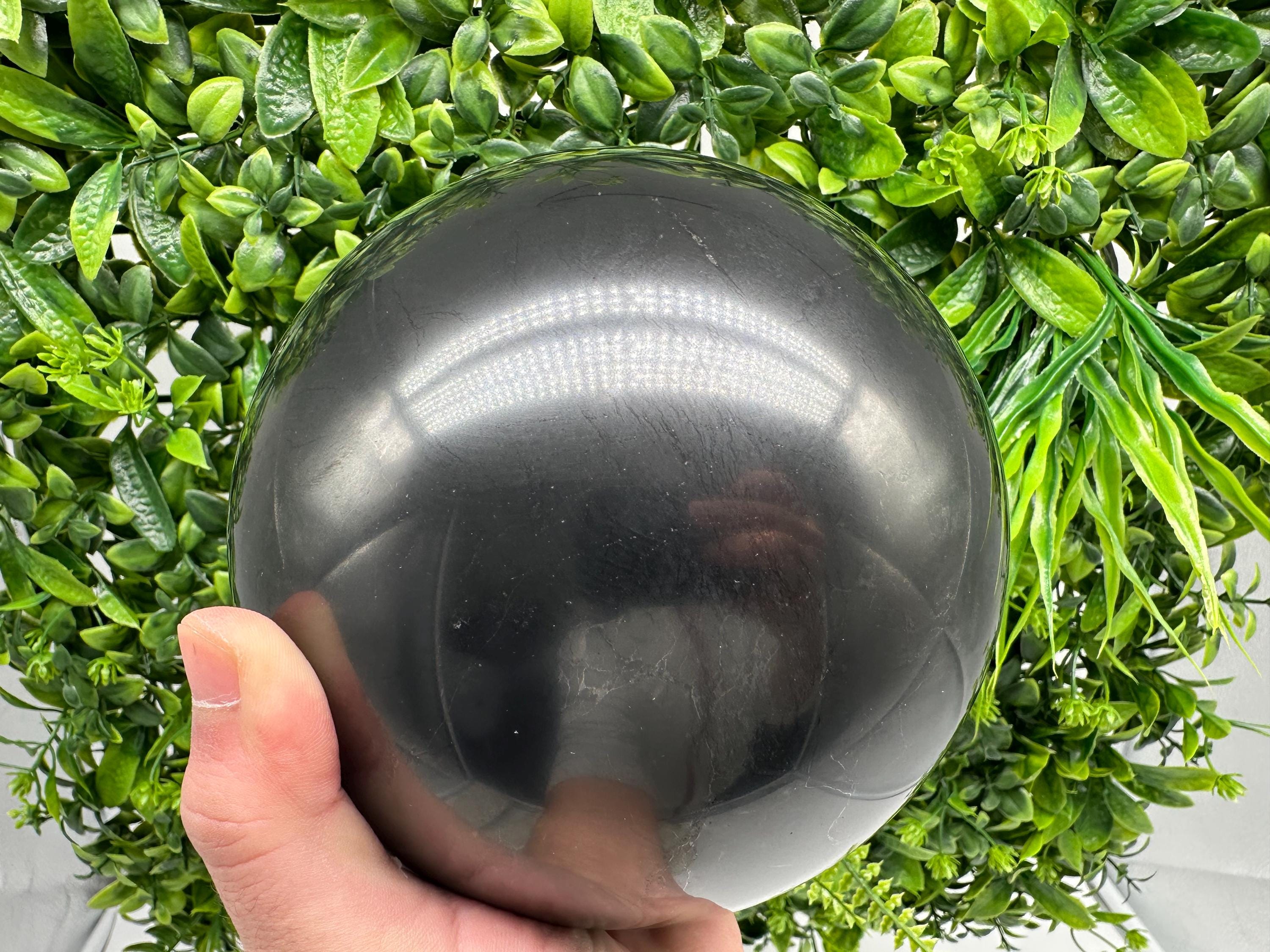 Large 20cm Shungite Sphere: EMF Protection, Healing Crystal