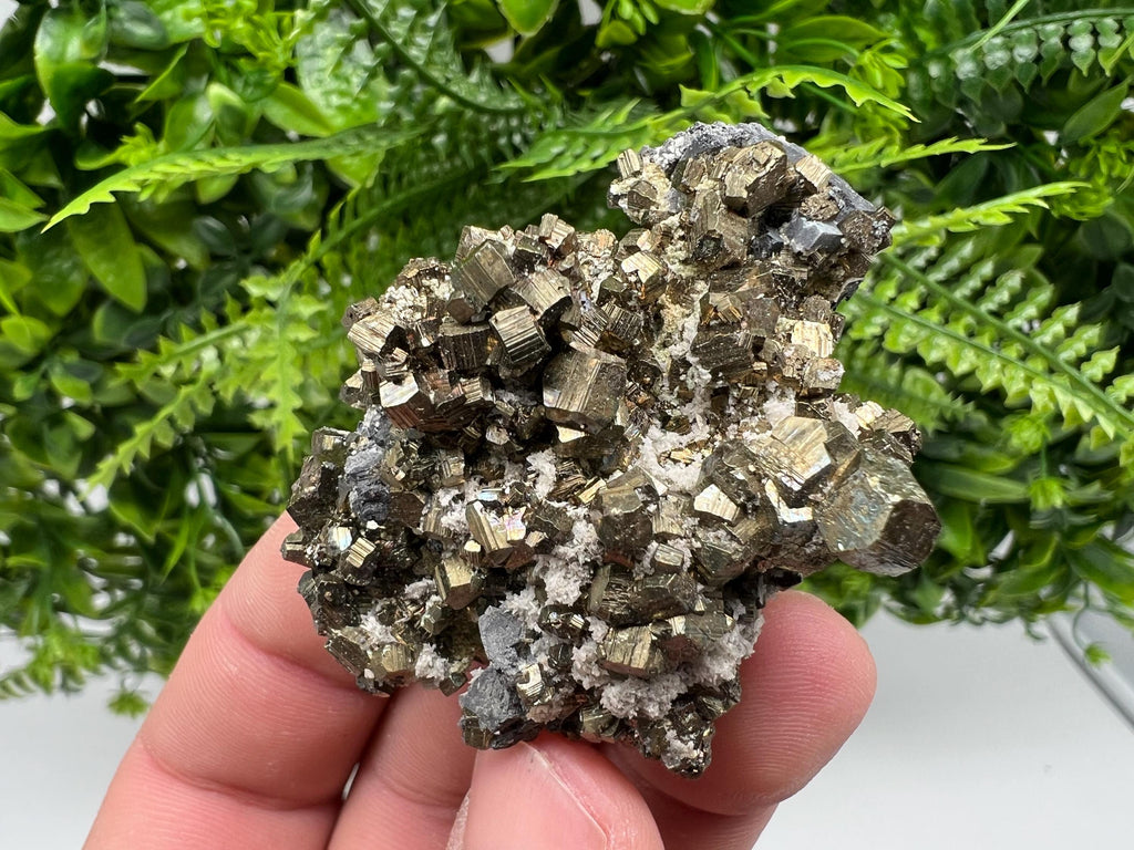 Rare Pyrite Cluster: Golden Rainbow Crystallization, Borieva Mine