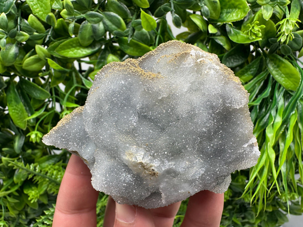 Blue Chalcedony Quartz with Chlorite Inclusions: Bulgarian Crystal Decor