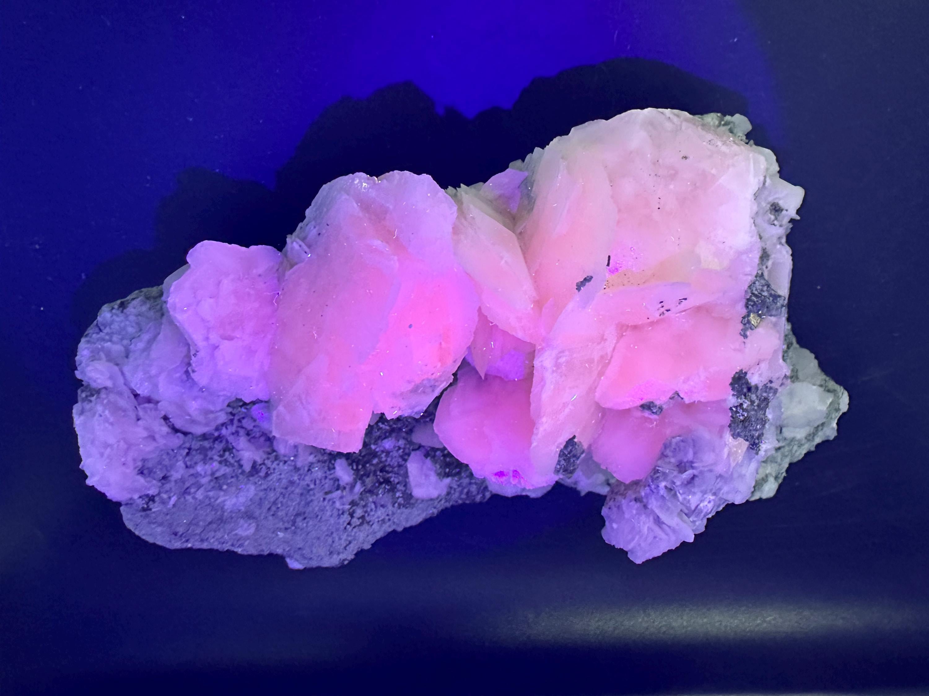 Mangano Calcite Wings on Chlorite Matrix, Bulgaria Mineral Specimen