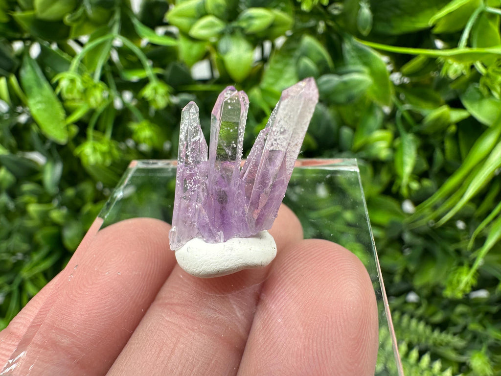 Phantom Amethyst Crystal with Cerussite, Bulgarian Mineral Specimen