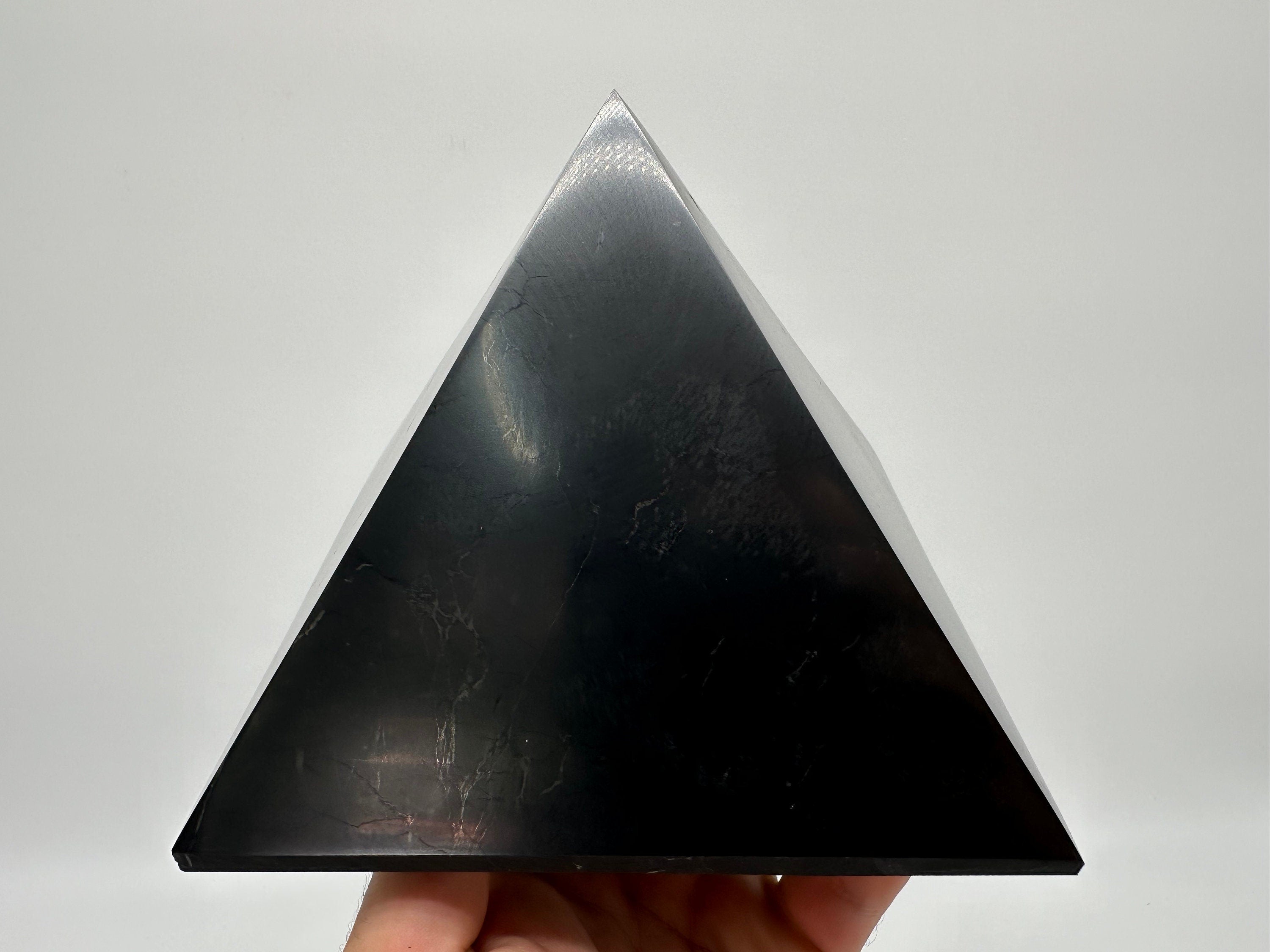 Shungite Crystal Pyramid (15cm): EMF & 5G Protection