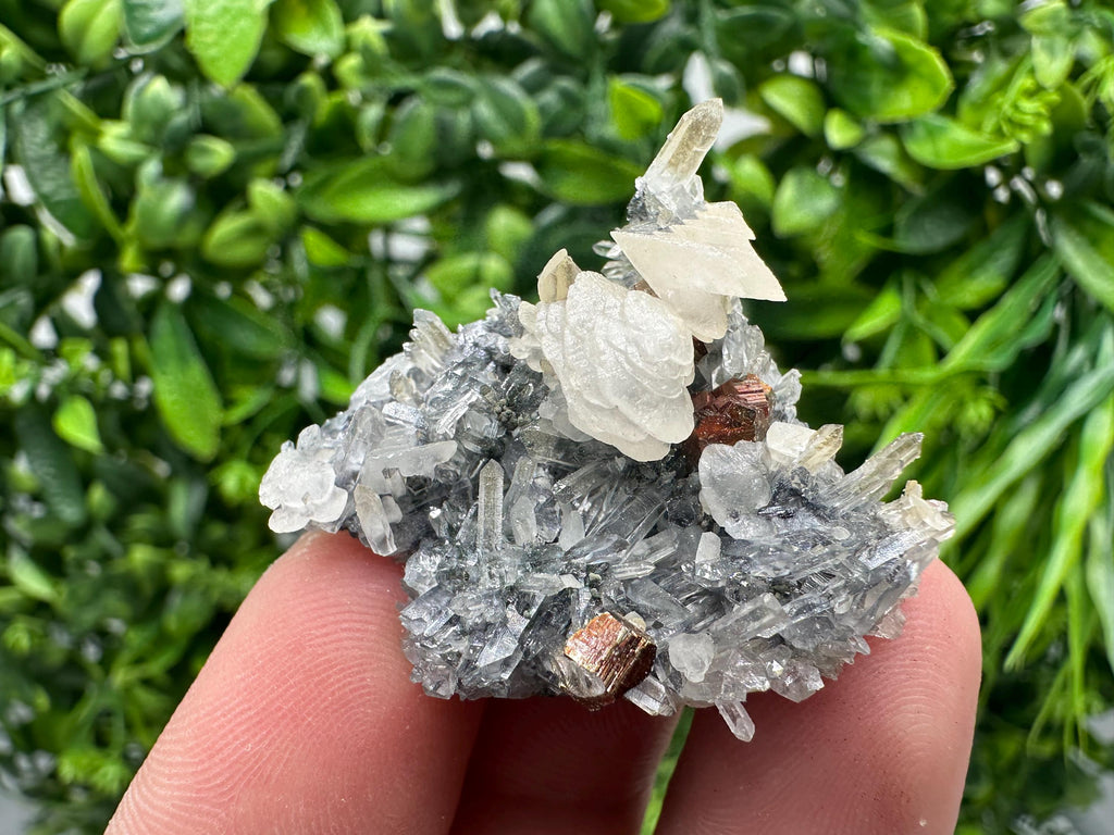 Quartz with Calcite and Chlorite: Borieva Mine Crystal Souvenir