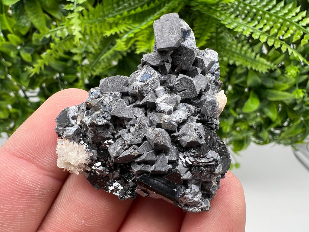 Shiny Galena Cluster with Siderite and Quartz, Bulgaria Mineral Specimen