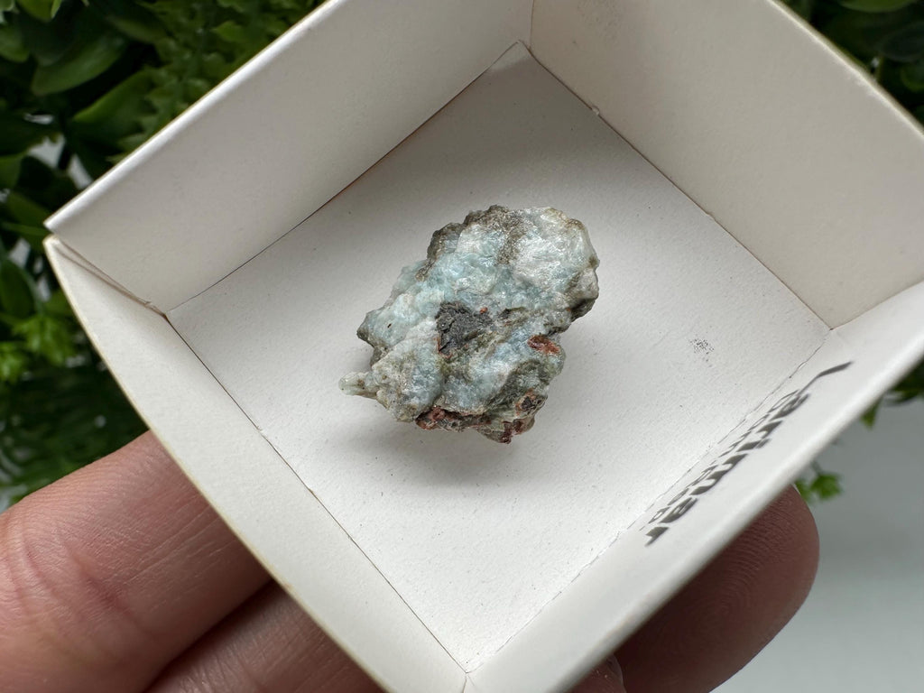 Rare Raw Larimar Specimen: Dominican Republic Crystal BOX 4/4 cm