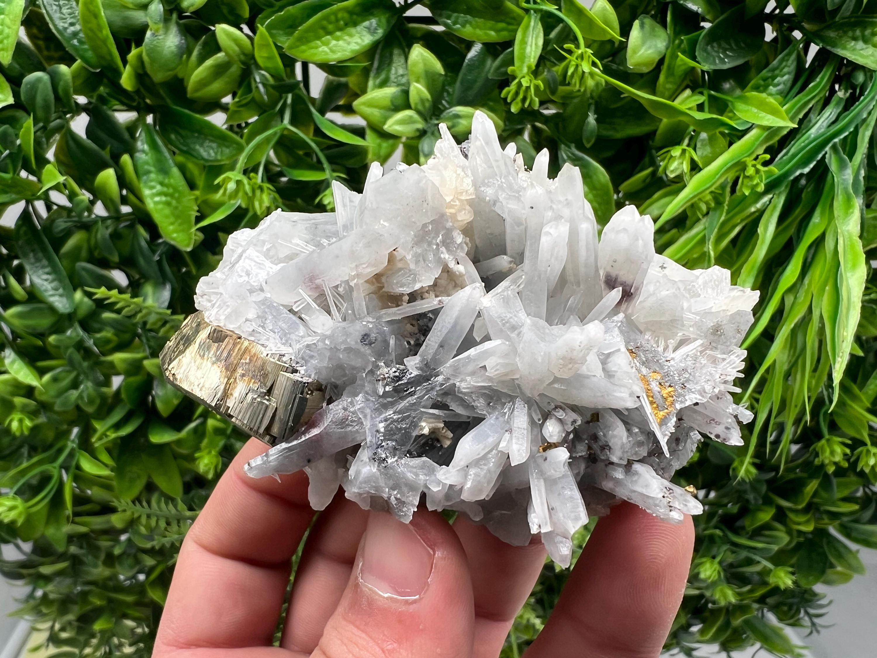 Stunning Rainbow Pyrite on Sphalerite,Quartz,from Borieva mine,Bulgaria,natural collection mineral specimen,pyrite cluster,Sphalerite,gift