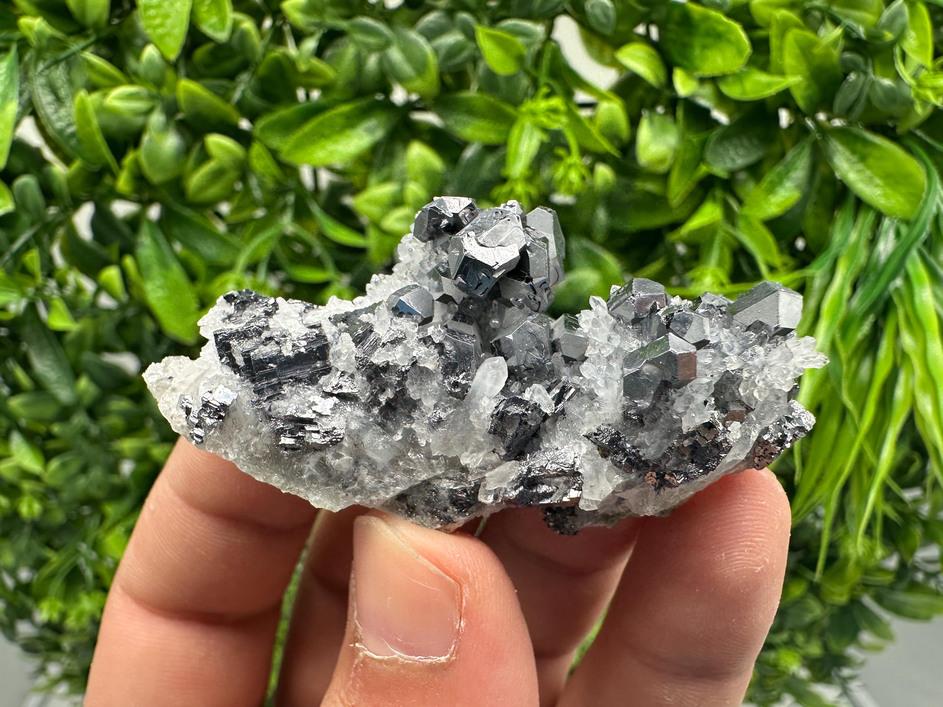 Galena on Chalcedony Mineral Specimen, Krushev dol Mine, Bulgaria