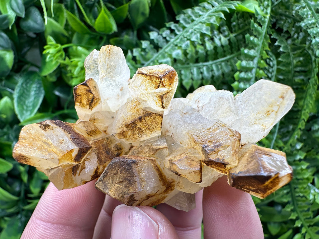 Quartz with Limonite: Iron Oxide Mineral Specimen, Home Decor Crystal