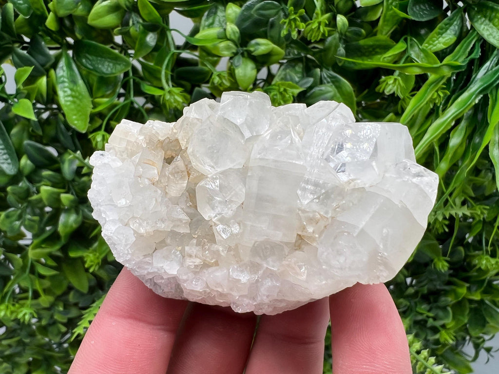 Transparent Apophyllite on Chalcedony, Natural Crystal Specimen, India Minerals