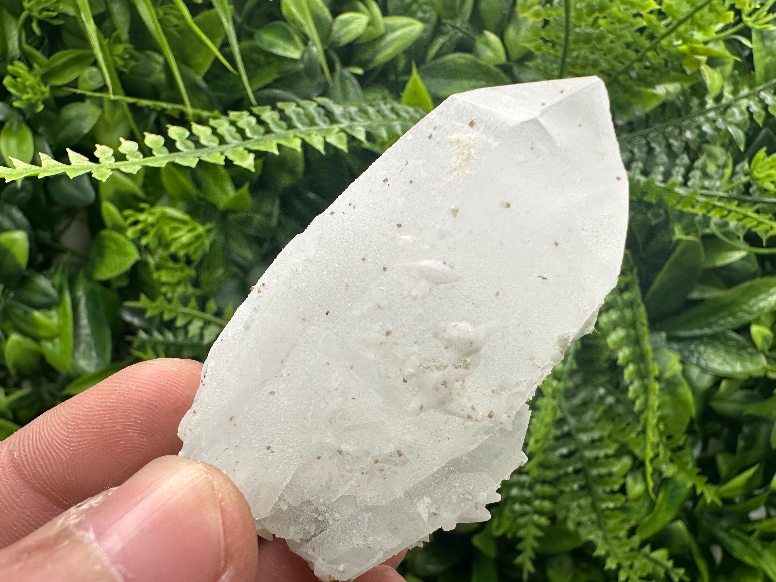 Quartz Cluster with Rhodochrosite and Chlorite Inclusions