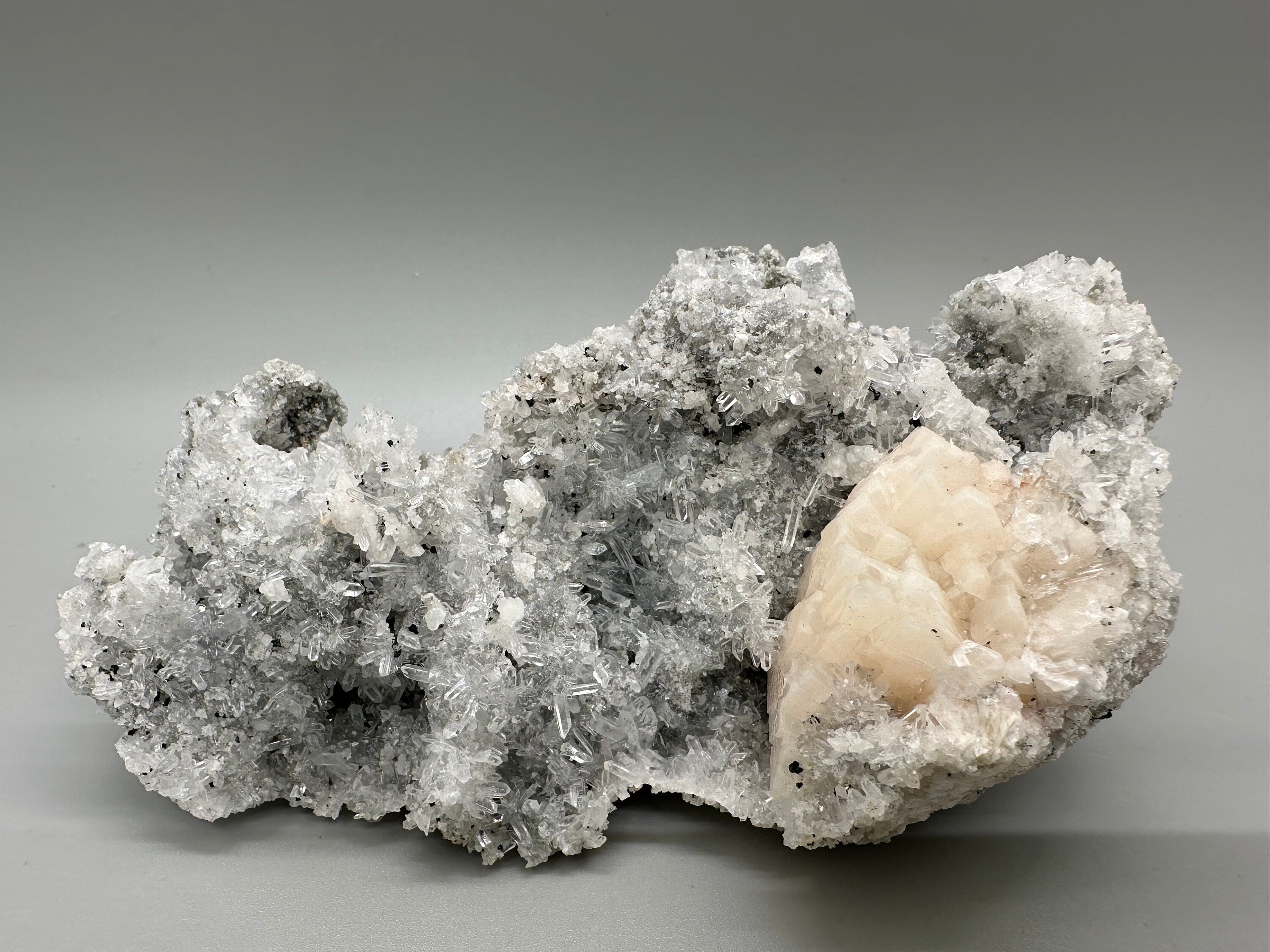Calcite on Quartz Specimen, Borieva Mine, Bulgaria