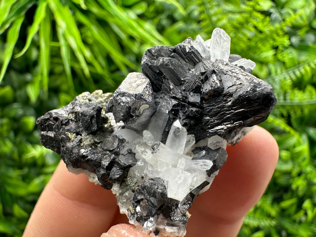Sphalerite, Galena, Pyrite on Quartz Cluster - Borieva Mine, Bulgaria