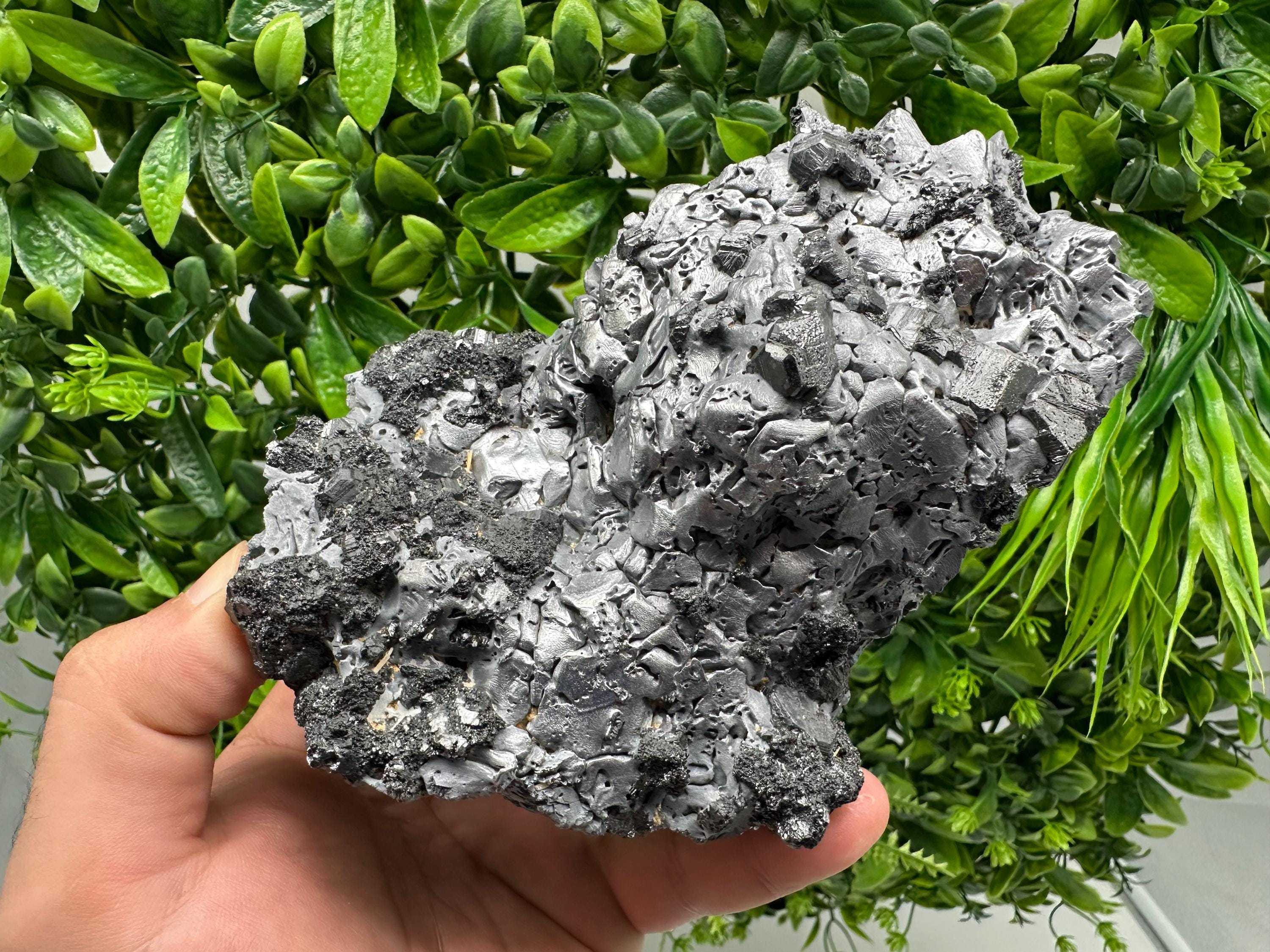 Mirror Galena Mineral Specimen: Borieva Mine, Bulgaria - Home Decor Stone