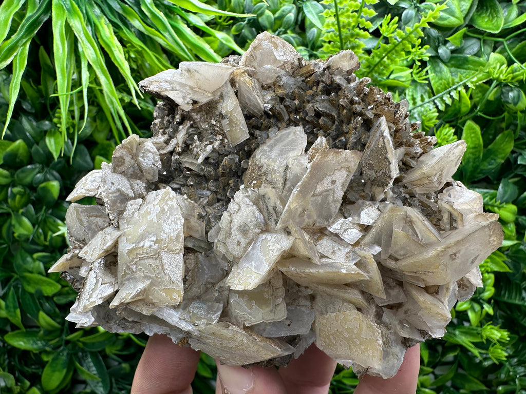 Calcite on Quartz with Oxide, Borieva Mine Mineral Specimen