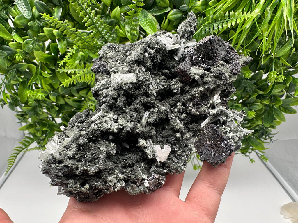 Lovely specimen Green Quartz inclusions Chlorite and Sphalerite/ Natural minerals/ Souvenir crystal gift minerals famous 9th September/Madan