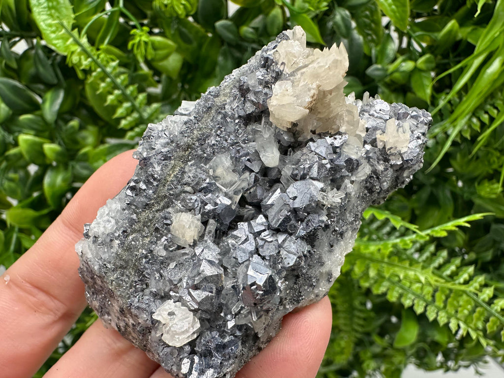Galena Spinel with Quartz and Calcite, Borieva Mine Mineral Specimen