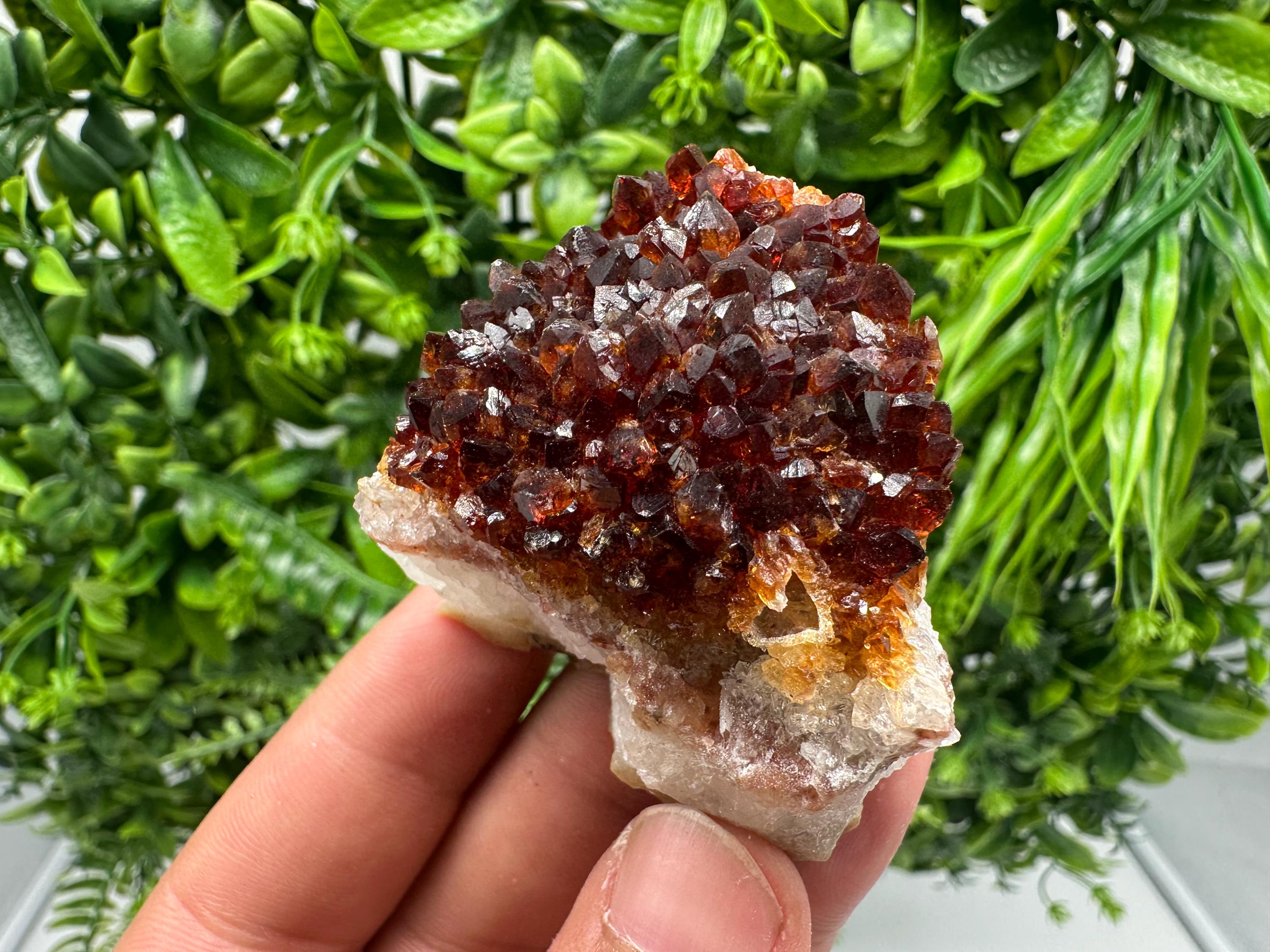 Citrine Crystal Cluster with Hematite Inclusions - Brazil