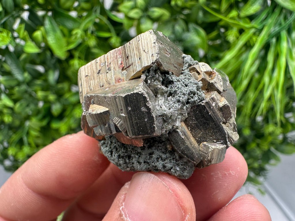 Rainbow Pyrite Cluster: Bulgarian Mineral Specimen, Home Decor