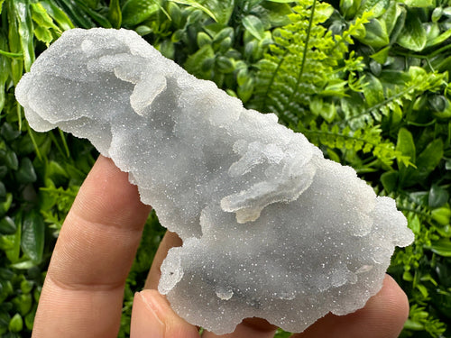 Blue Chalcedony Quartz with Chlorite Inclusions: Bulgaria Crystal Decor