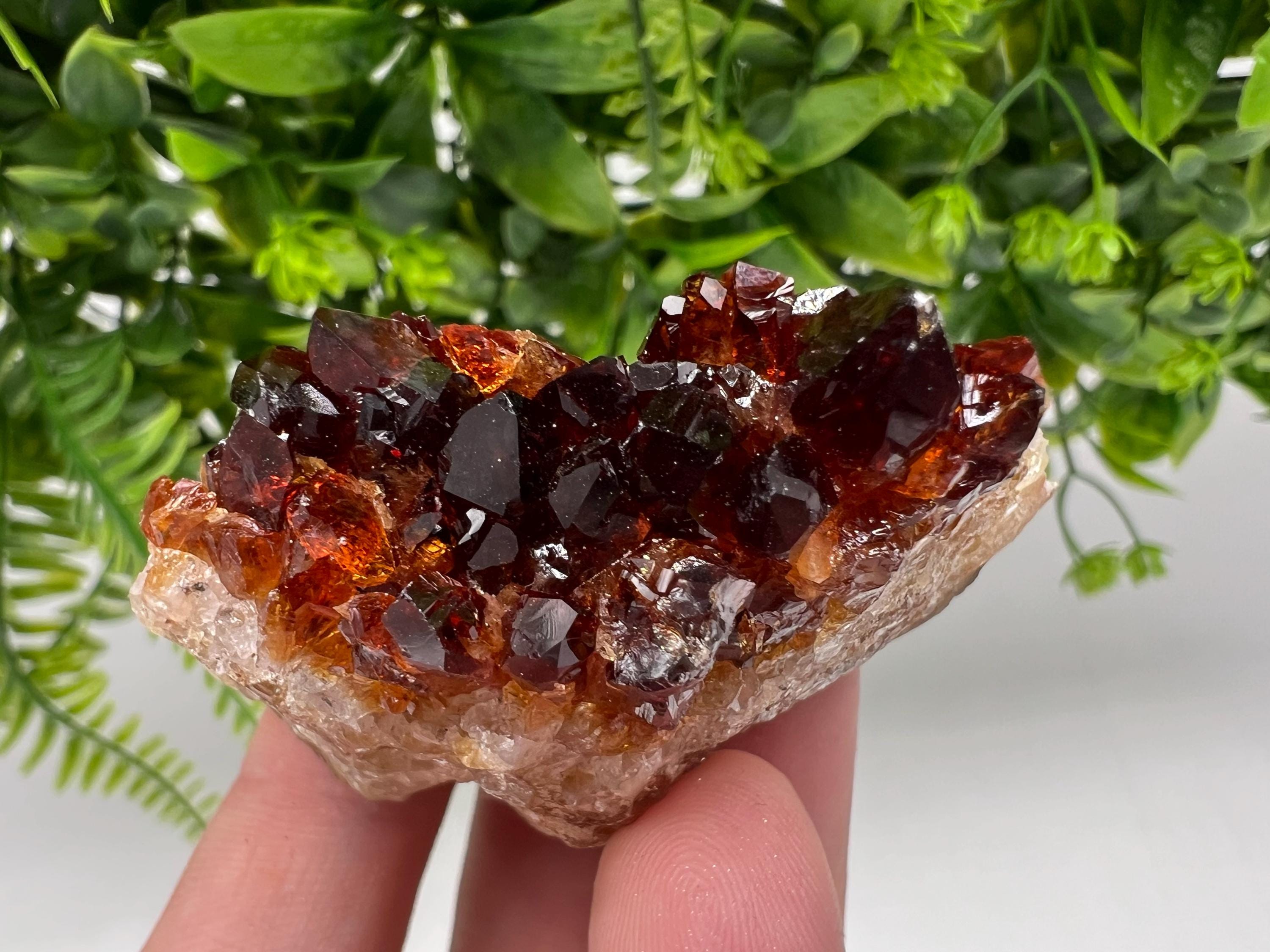 Citrine Crystal Cluster with Hematite Inclusions, Brazilian Mineral
