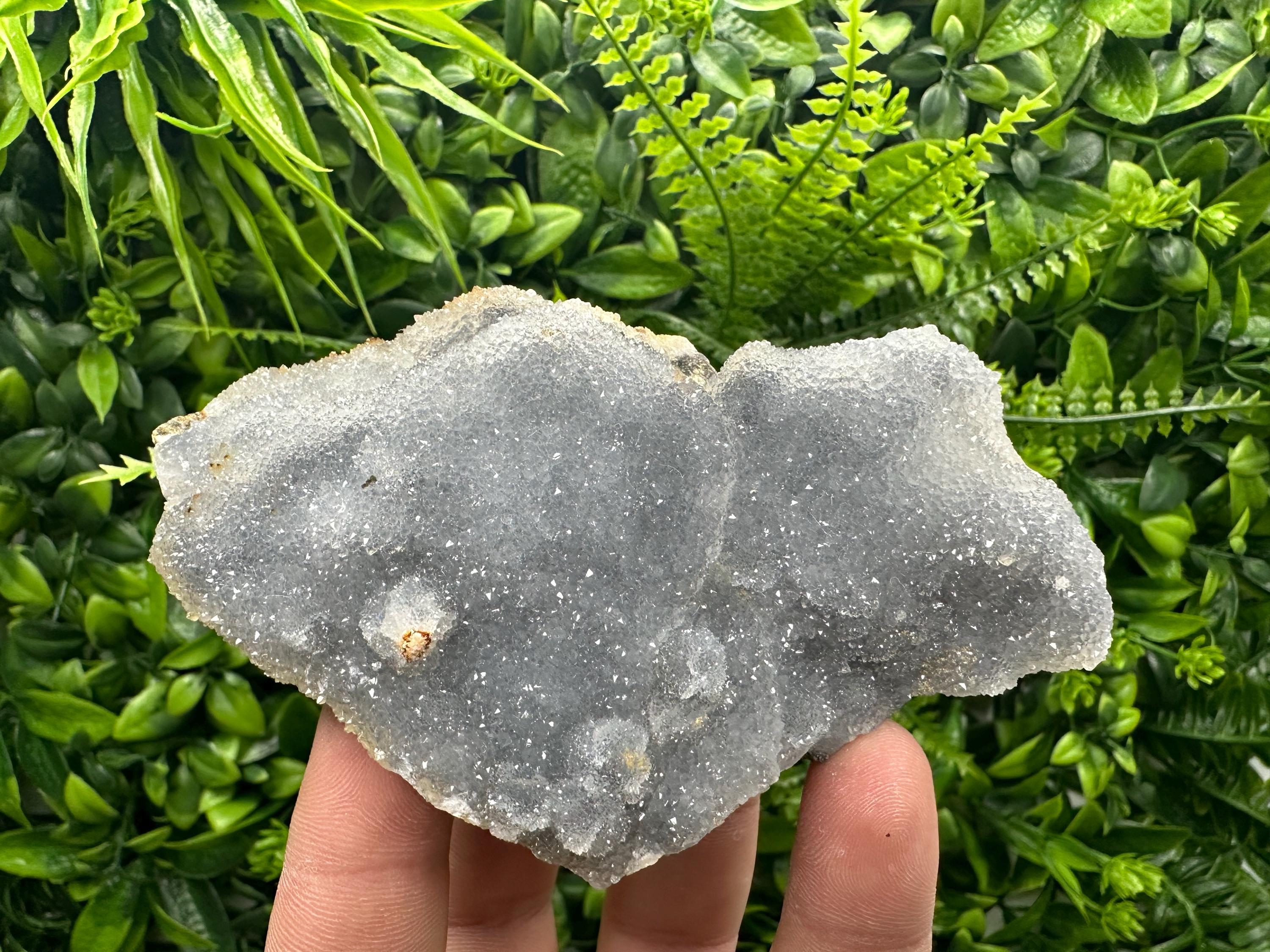 Chalcedony Quartz with Chlorite: Mineral Specimen, Home Decor (11/7/4cm)