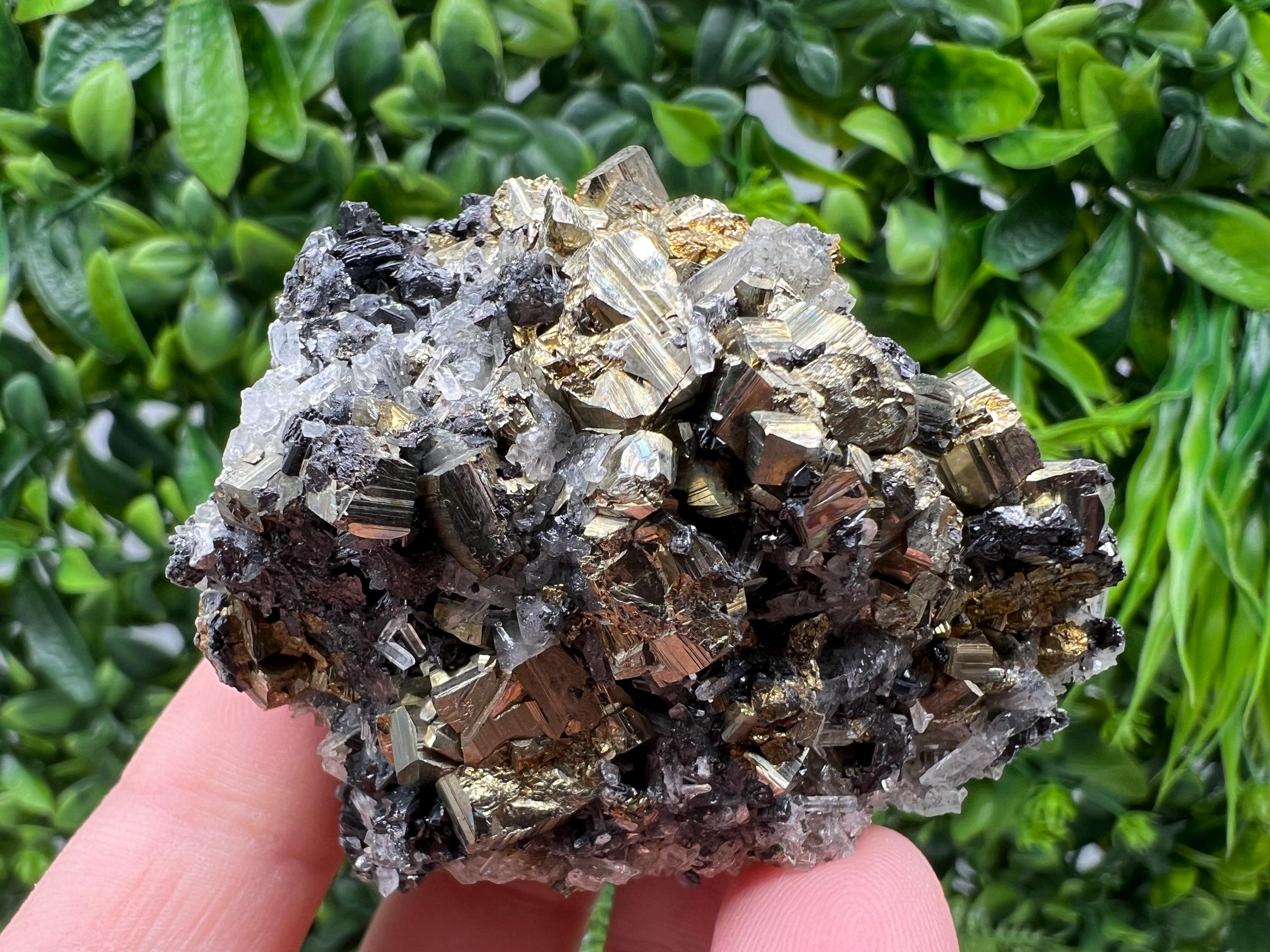 Stunning Pyrite on Quartz,Calcite from Borieva mine,Madan,Bulgaria,natural,collectible mineral specimen,home decor stone,collection crystal