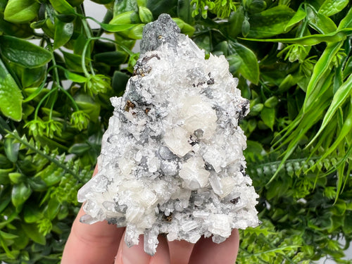 Calcite on Quartz Mineral Specimen, Borieva Mine, Bulgaria