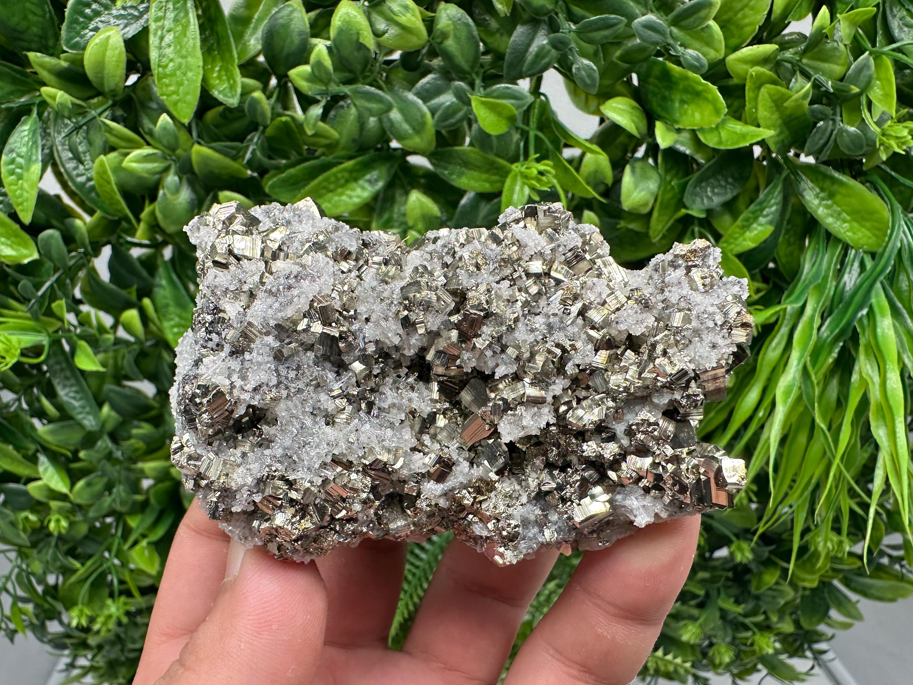 Stunning Pyrite on Quartz,Calcite from Borieva mine,Madan,Bulgaria,natural,collectible mineral specimen,home decor stone,collection crystal