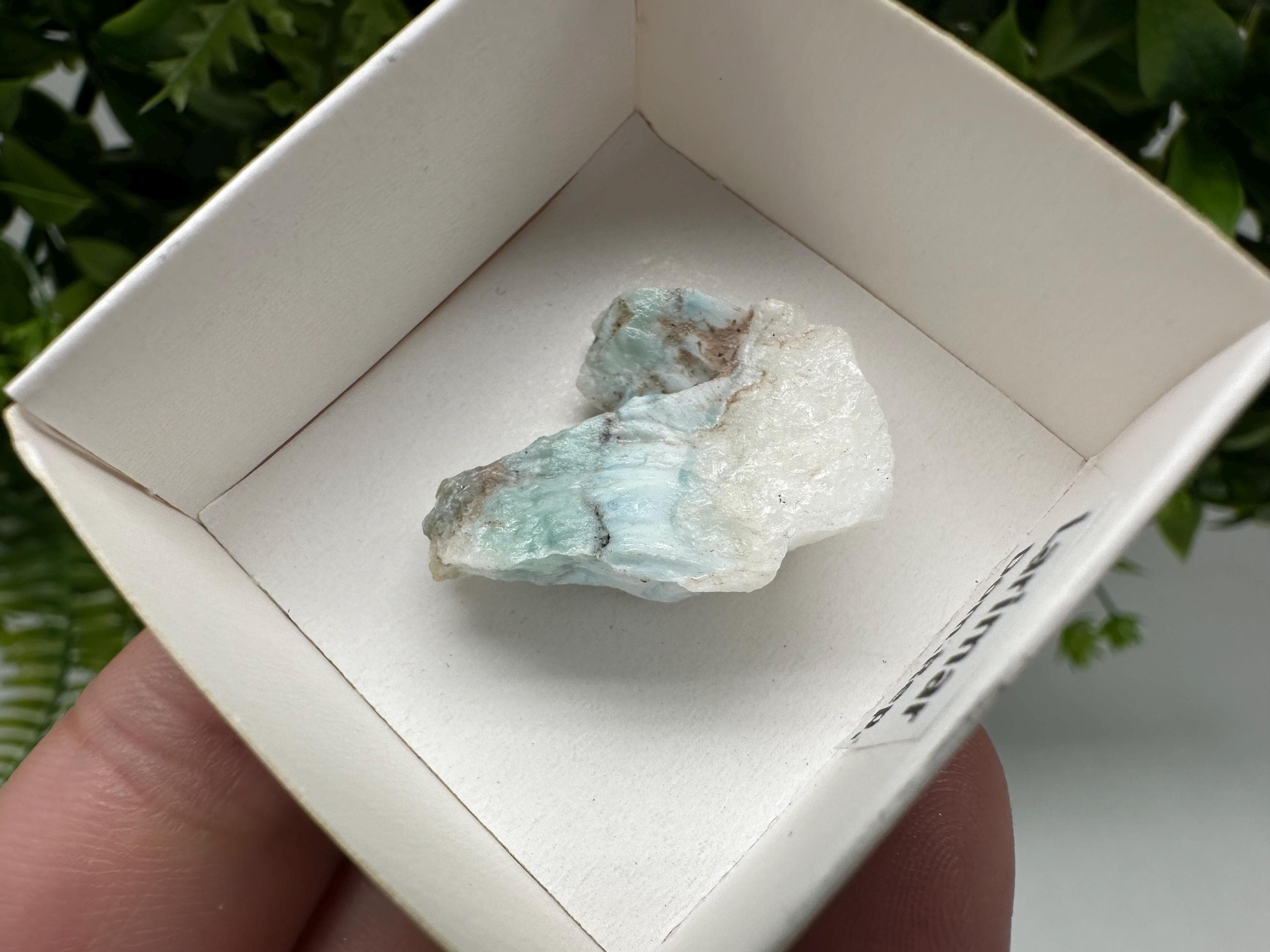 Rare Raw Larimar Specimen: Dominican Republic Crystal BOX 4/4 cm