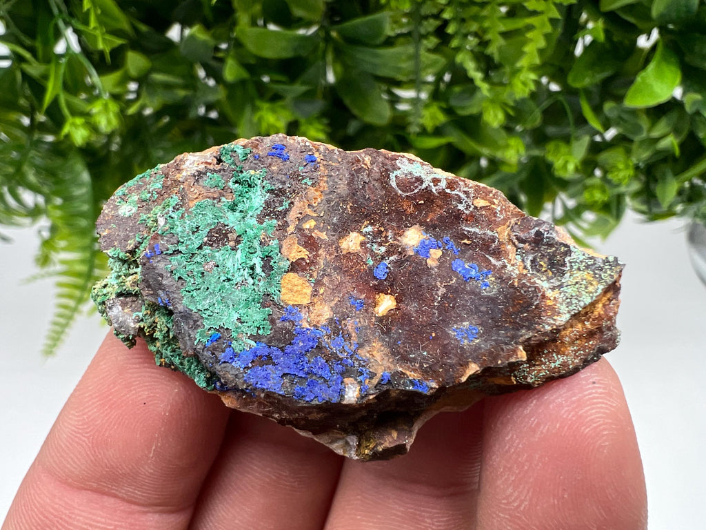 Azurite Malachite Mineral Specimen, Moroccan Crystal Collection