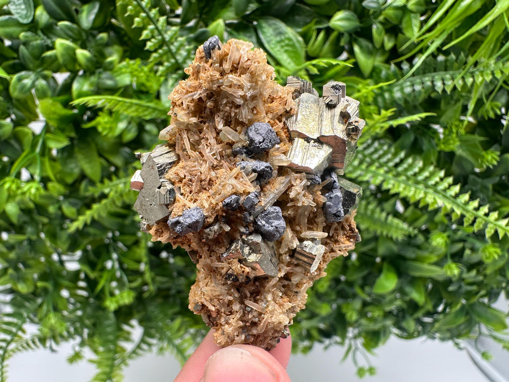 Galena Pyrite Quartz Mineral Specimen: Borieva Mine, Bulgaria
