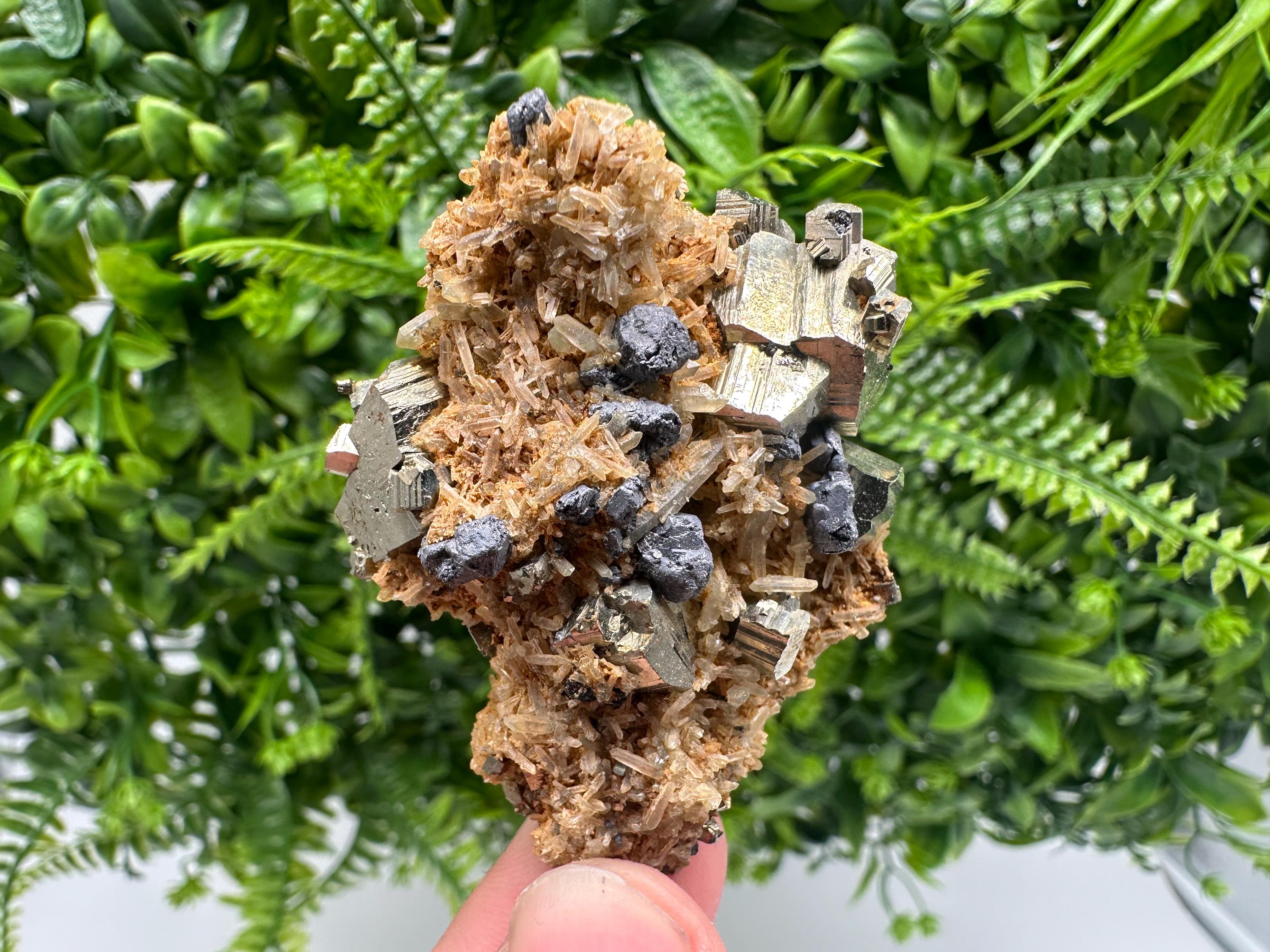 Galena Pyrite Quartz Mineral Specimen: Borieva Mine, Bulgaria