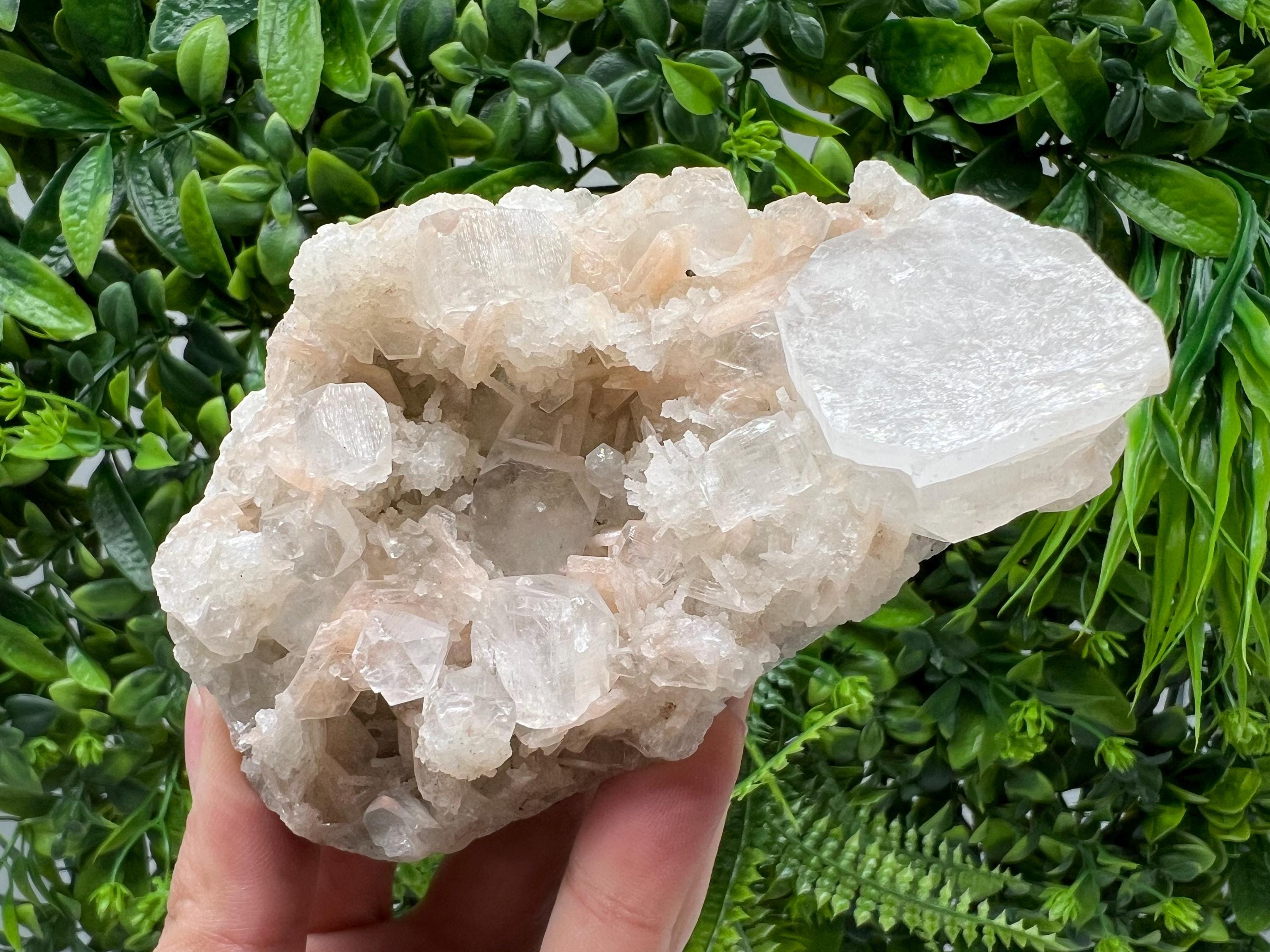 Apophyllite Stilbite on Chalcedony, Natural Mineral Specimen, India