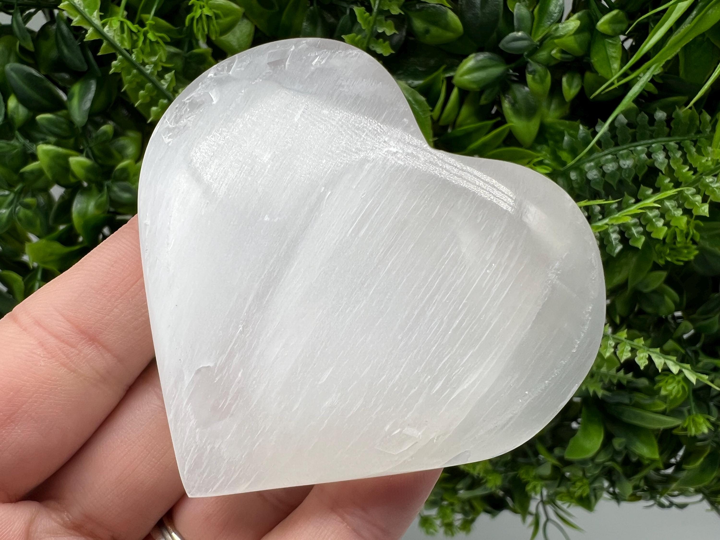 Selenite Heart: Charging Crystal, Energy Stone (7cm)