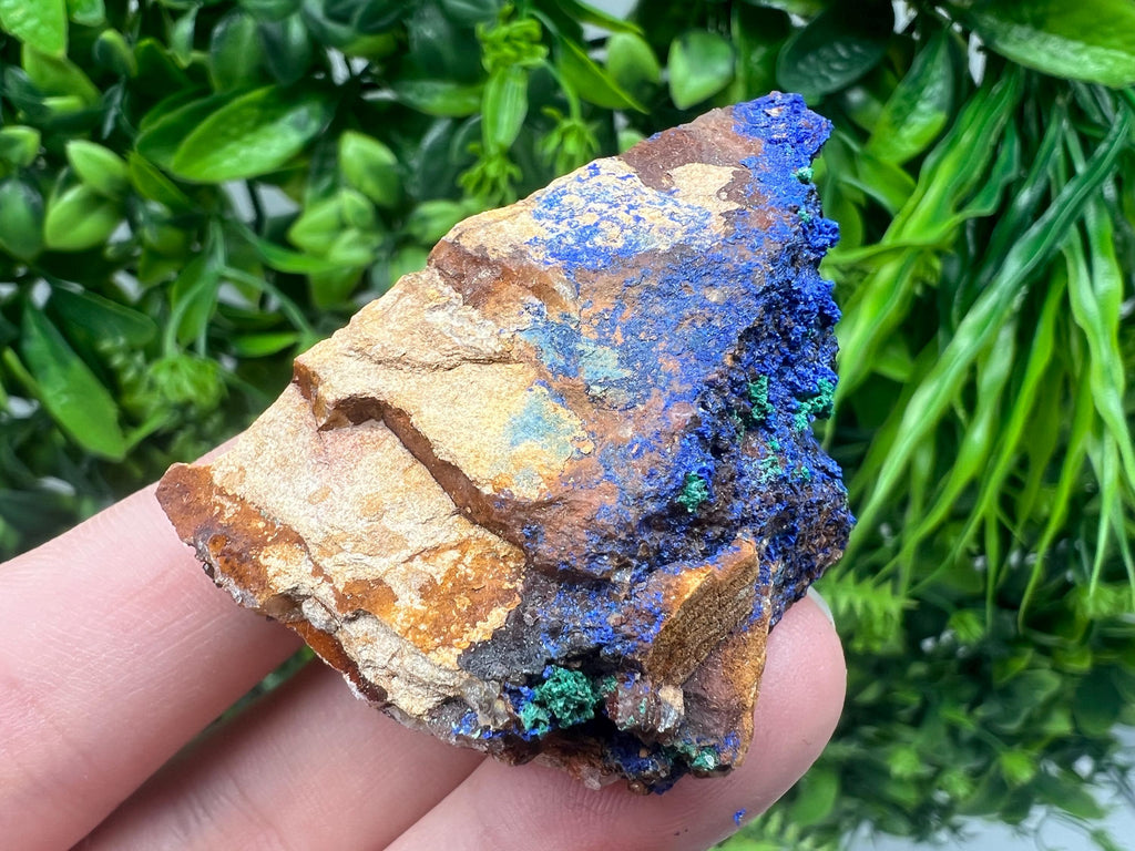 Moroccan Azurite and Malachite Mineral Specimen, Rare Crystal